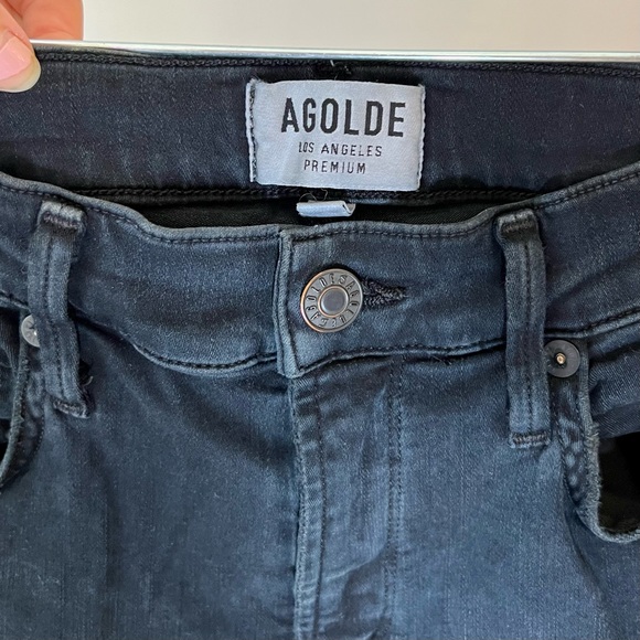AGOLDE Sophie High Rise Distressed Skinny Jeans in Ruthless - Picture 8 of 8